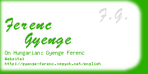 ferenc gyenge business card